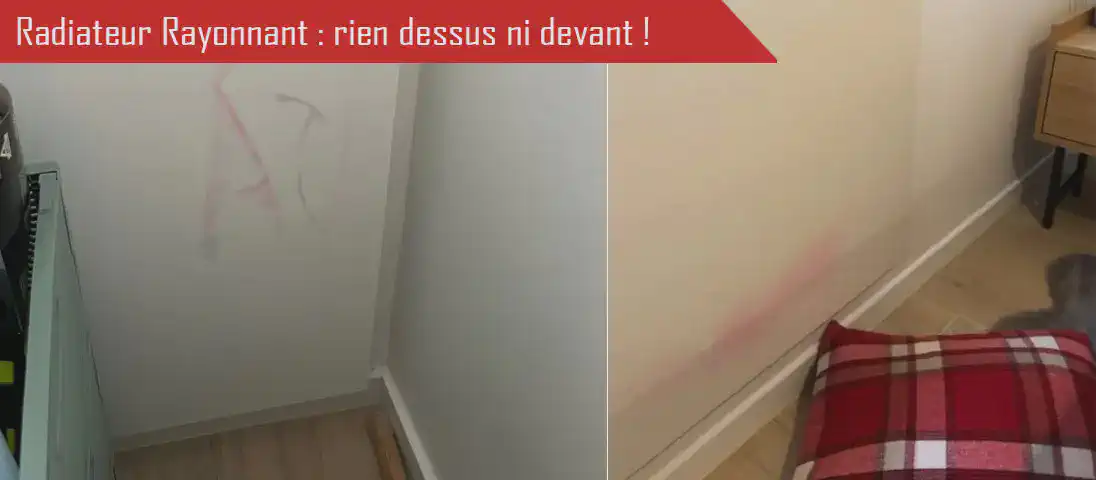 image title Rien ne doit jamais couvrir le radiateur en fonctionnement