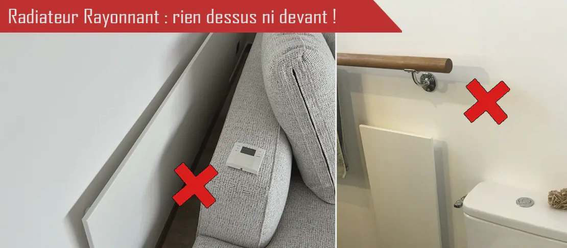 Peut-on mettre des rideaux, ou tout objet, devant ou par dessus un radiateur rayonnant infrarouge ?