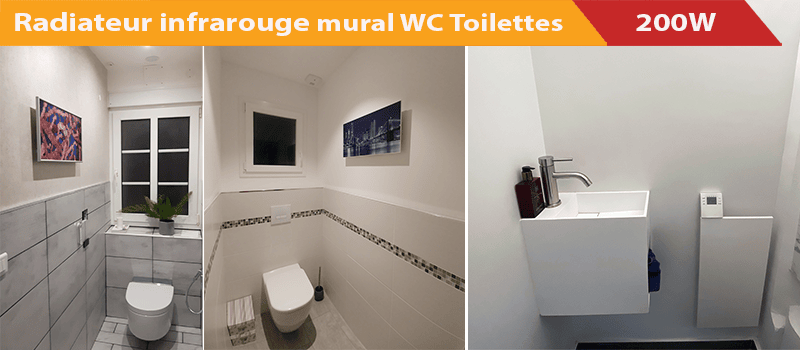 Radiateur infrarouge décoratif personnalisable pour WC ou Salle de bain
