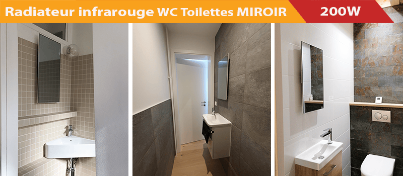 Radiateur électrique infrarouge 200 Watts spécifiquement conçu pour les WC