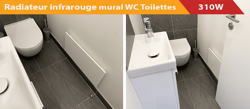 Radiateur électrique infrarouge 300 Watts spécifiquement conçu pour les WC