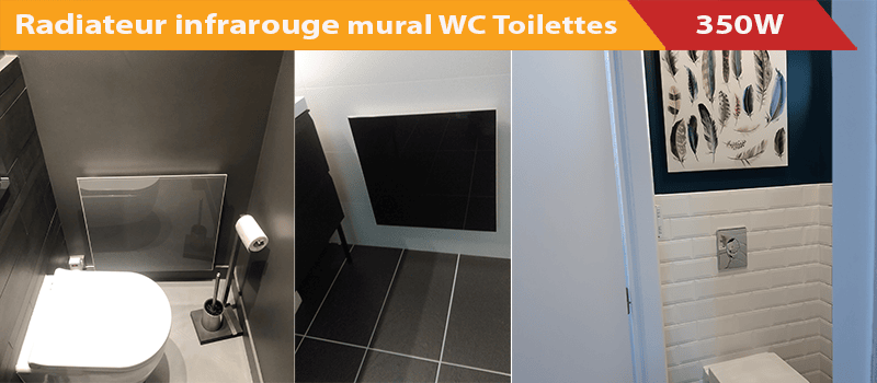 Radiateur électrique infrarouge 350 Watts spécifiquement conçu pour les WC