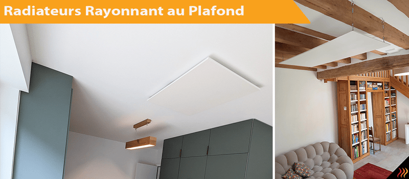 Radiateur infrarouge décoratif positionné au plafond ou en suspension