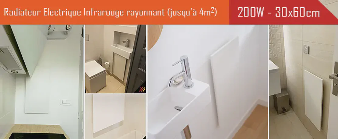 Solutions de chauffage par radiateur électrique panneau rayonnant infrarouge extra plat pour chauffer 2 m2 à 4 m2