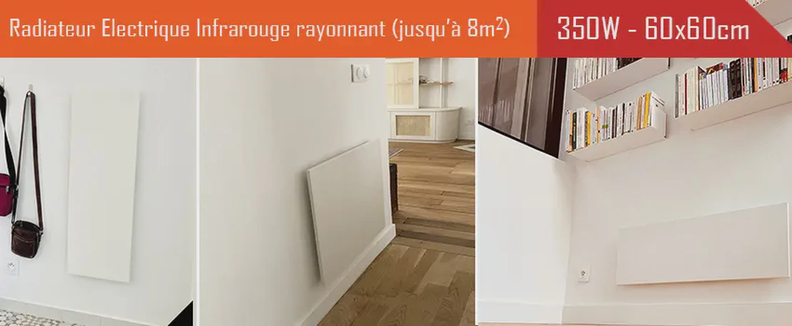 Solutions de chauffage par radiateur électrique panneau rayonnant infrarouge extra plat pour chauffer une pièce jusqu'à 8 m2